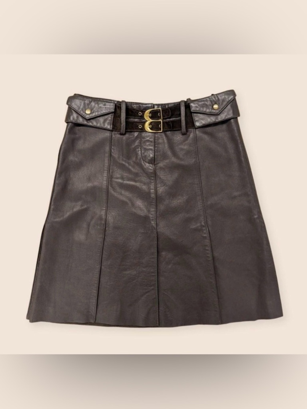 Leather Skirt Kilt with Belt